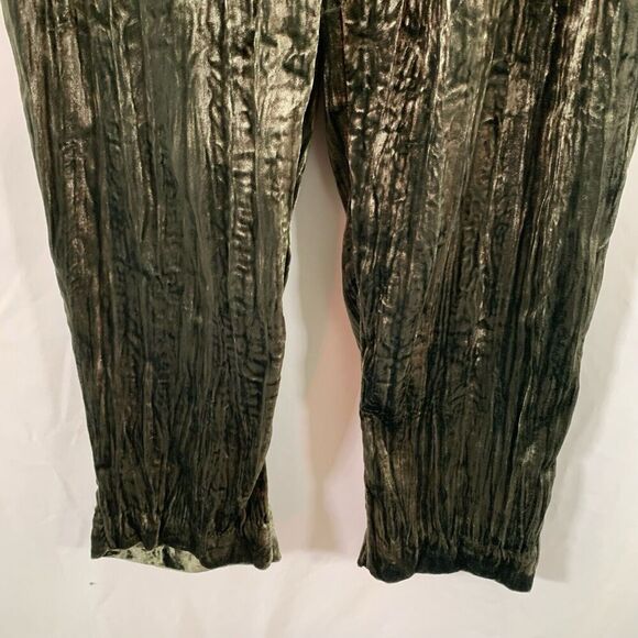 New Ett Twa Anthropologie Pants Women's Small Green Velvet Pull On - Picture 5 of 8